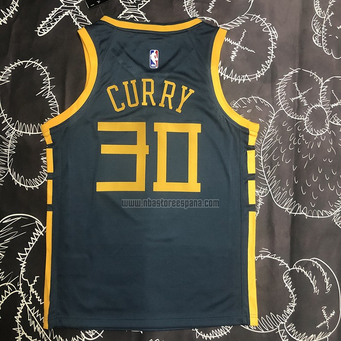Camiseta Golden State Warriors Stephen Curry NO 30 Ciudad 2018-19 Azul